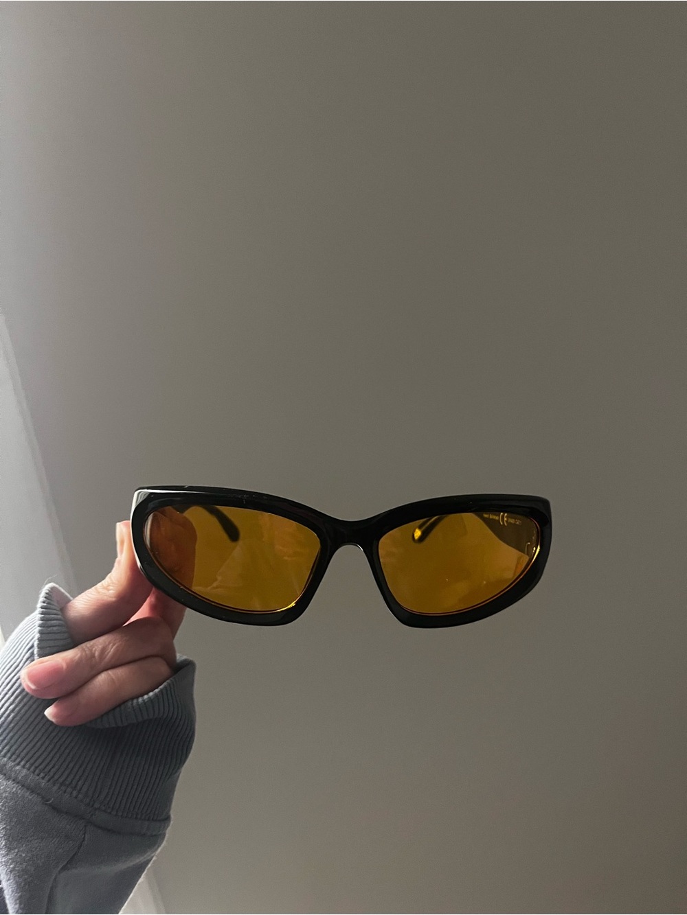 Zara Black Sunglasses with Amber Lenses